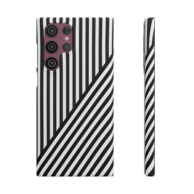 Aesthetic Black White Stripes Cute Phone Case Sleek Snap - For iPhone 17 Pro Max iPhone 16 Pro iPhone 15 Iphone 14 Plus 13 Pro 12 11 10 Gift - Studio40ParkLane