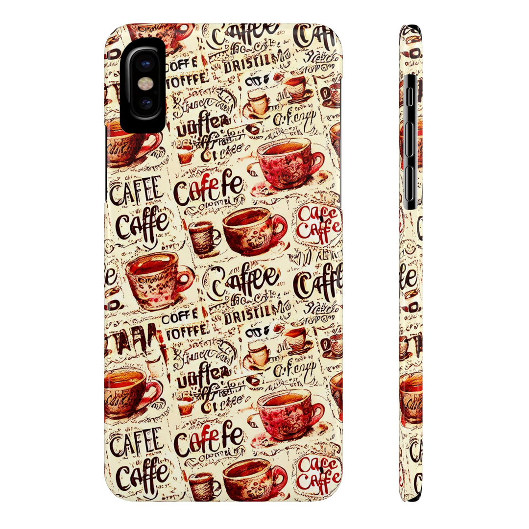Slim Cute Phone Cases for Iphone - | iPhone 15 Case | iPhone 15 Pro Max Case, Iphone 14 Case, Iphone 14 Pro Max, Iphone 13, Paris Coffee Cup - Studio40ParkLane