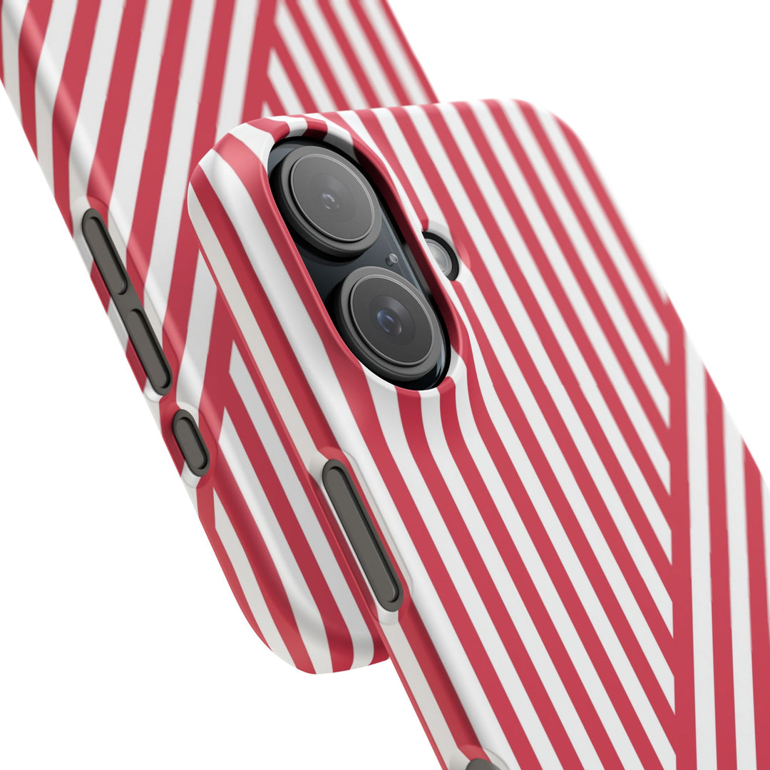 Aesthetic Winterberry Red Stripes Cute Phone Case Sleek Snap - For iPhone 17 Pro Max iPhone 16 Pro iPhone 15 Iphone 14 Plus 13 Pro 12 11 10 Gift - Studio40ParkLane