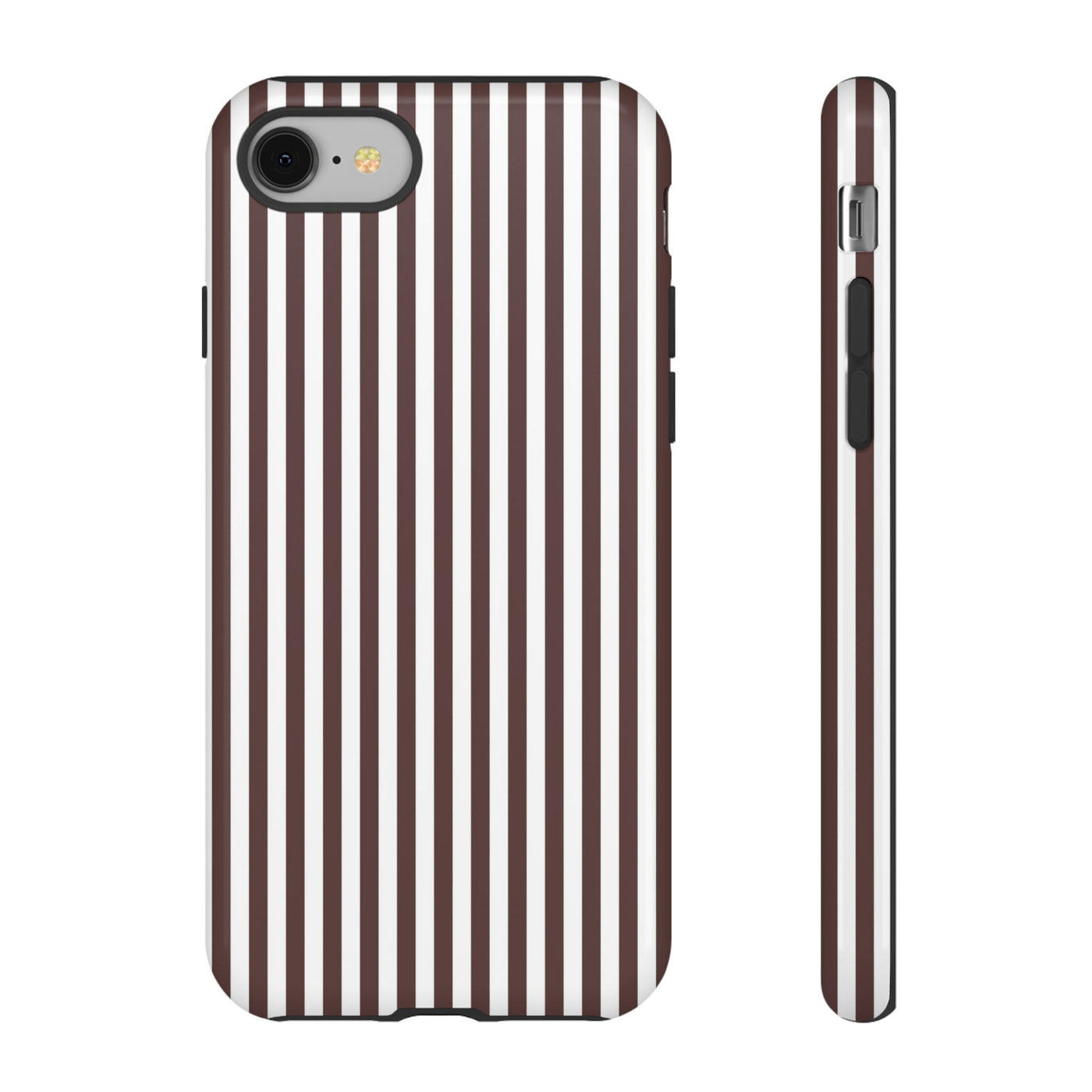 Tough Premium Brown Stripes Phone Case Gift for Her - For Apple iPhone 16 Pro Max 16e iPhone 15 Pro iPhone Iphone 14 Plus 13 Pro 12 SE XR - Studio40ParkLane