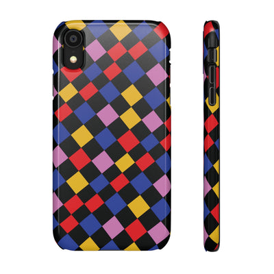 Colorful Checkerboard Cute Phone Case - Sleek Snap - for iPhone 16 15 14 13 12 11 Max Pro Plus Samsung Galaxy S24 S23 S22 S21 S20 Plus Ultra - Studio40ParkLane