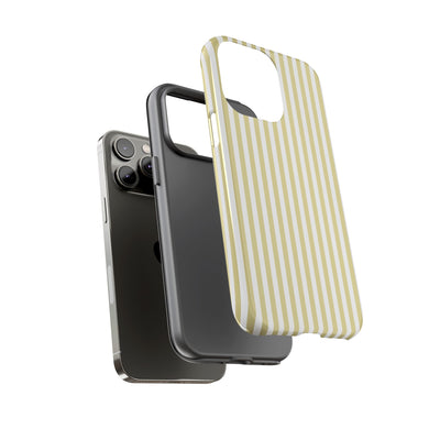 Tough Premium Soft Yellow Stripes Phone Case Gift for Her - For Apple iPhone 16 Pro Max 16e iPhone 15 Pro iPhone Iphone 14 Plus 13 Pro 12 SE XR - Studio40ParkLane