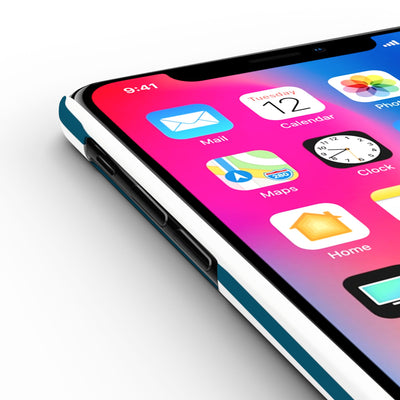 Slim Teal Blue Striped Cute Phone Case for Iphone 16 - | iPhone 15 Pro Max Case | iPhone 14 Case Iphone 13 12 11 10 9 8 7 X XS Gift for Her - Studio40ParkLane