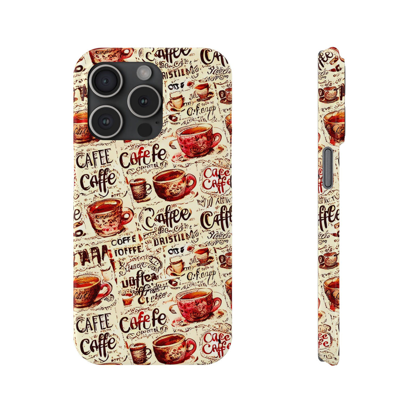 Slim Cute iPhone Cases - | iPhone 15 Case | iPhone 15 Pro Max Case, Iphone 14 Case, Iphone 14 Pro Max, Iphone 13, Paris Coffee Cup