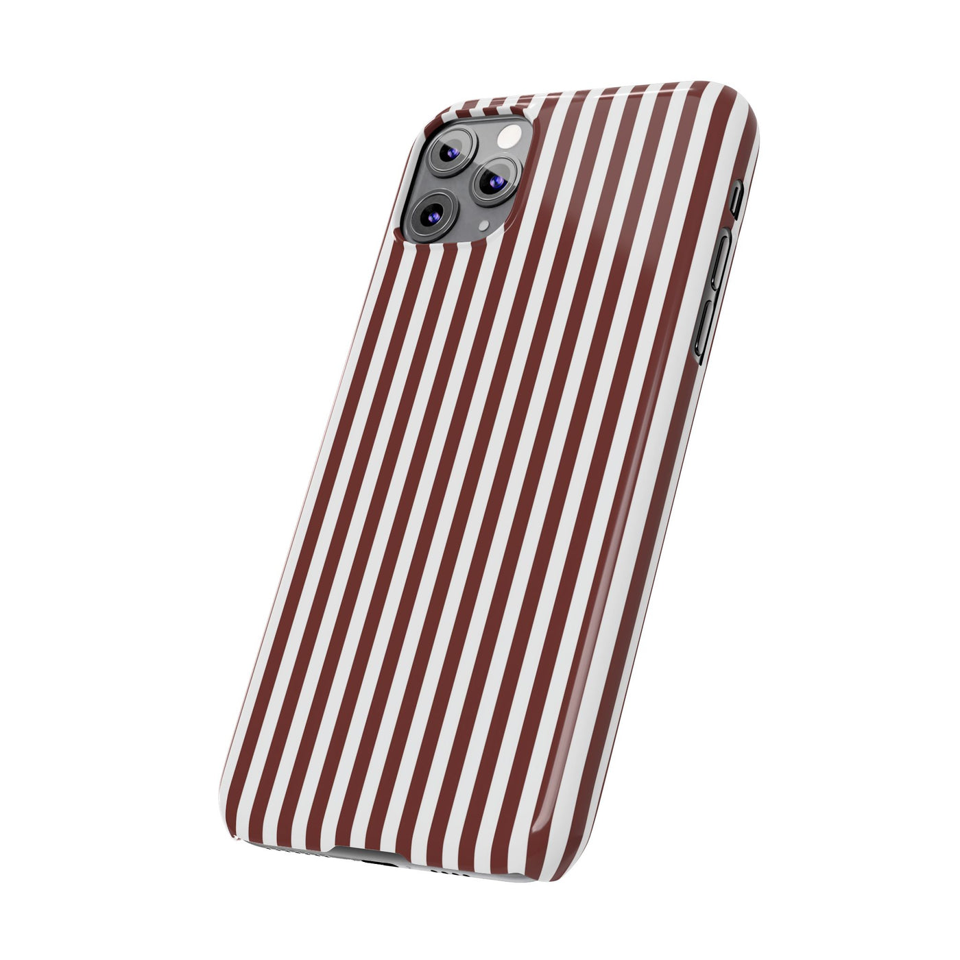 Slim Chocolate Brown Striped Cute Phone Case for Iphone 16 - | iPhone 15 Pro Max Case | iPhone 14 Case Iphone 13 12 11 10 9 8 7 Gift for Her - Studio40ParkLane