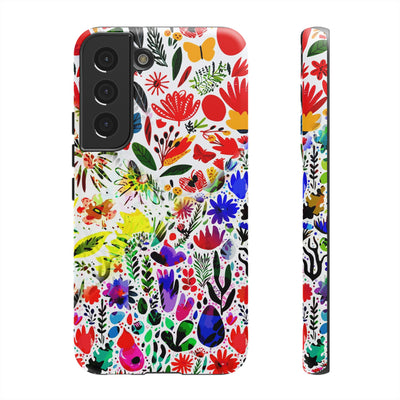 Impact Resistant, Colored Flowers, Cute Phone Cases for Samsung S24, S23, S22, S21, IPhone 15 pro Iphone 14 pro Iphone 13 IPhone 12 Iphone 11