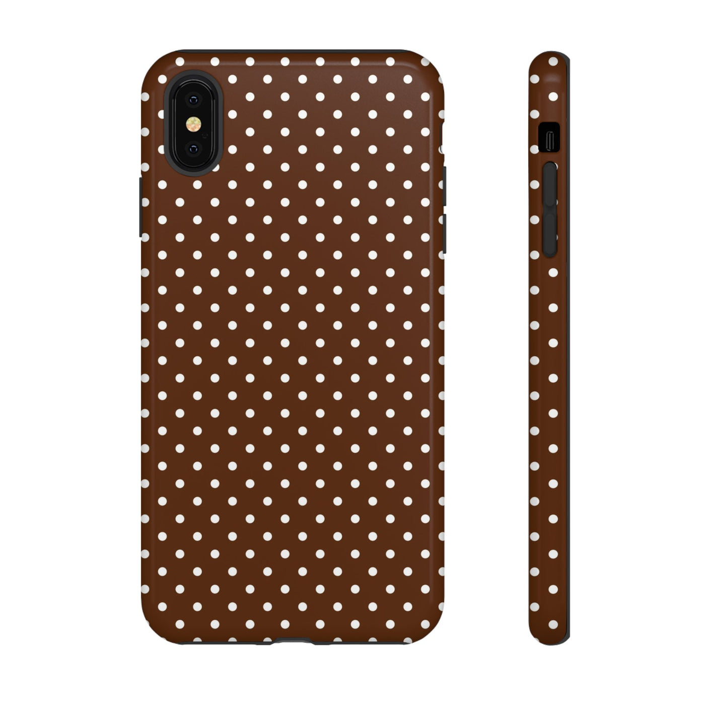 Aesthetic Tough Mocha Brown Polka Dots Premium Phone Case - For iPhone 17 Pro Max iPhone 16 Pro iPhone 15 Iphone 14 Plus 13 Pro 12 11 10 - Studio40ParkLane