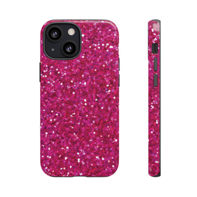 Faux Muted Pink Play on Glitter Effect Cute Phone Case, for IPhone 16 pro Max | Iphone 15, Iphone 14, IPhone 13 Case, 11 8 7, Samsung Galaxy S24, S23, S22, S21, 2 Layer Protection