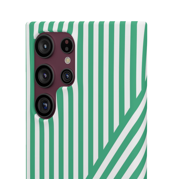 Aesthetic Emerald Stripes Cute Phone Case Sleek Snap - For iPhone 17 Pro Max iPhone 16 Pro iPhone 15 Iphone 14 Plus 13 Pro 12 11 10 Gift
