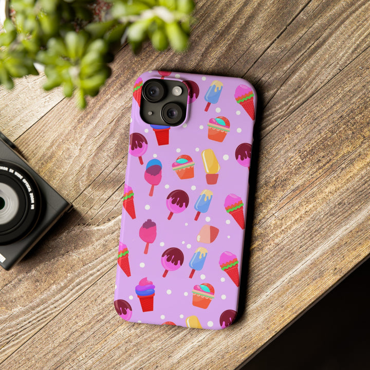 Slim Cute Phone Cases for Iphone - | iPhone 15 Case | iPhone 15 Pro Max Case, Iphone 14 Case, Iphone 14 Pro Max, Iphone 13, Summer Ice - cream Pink - Studio40ParkLane