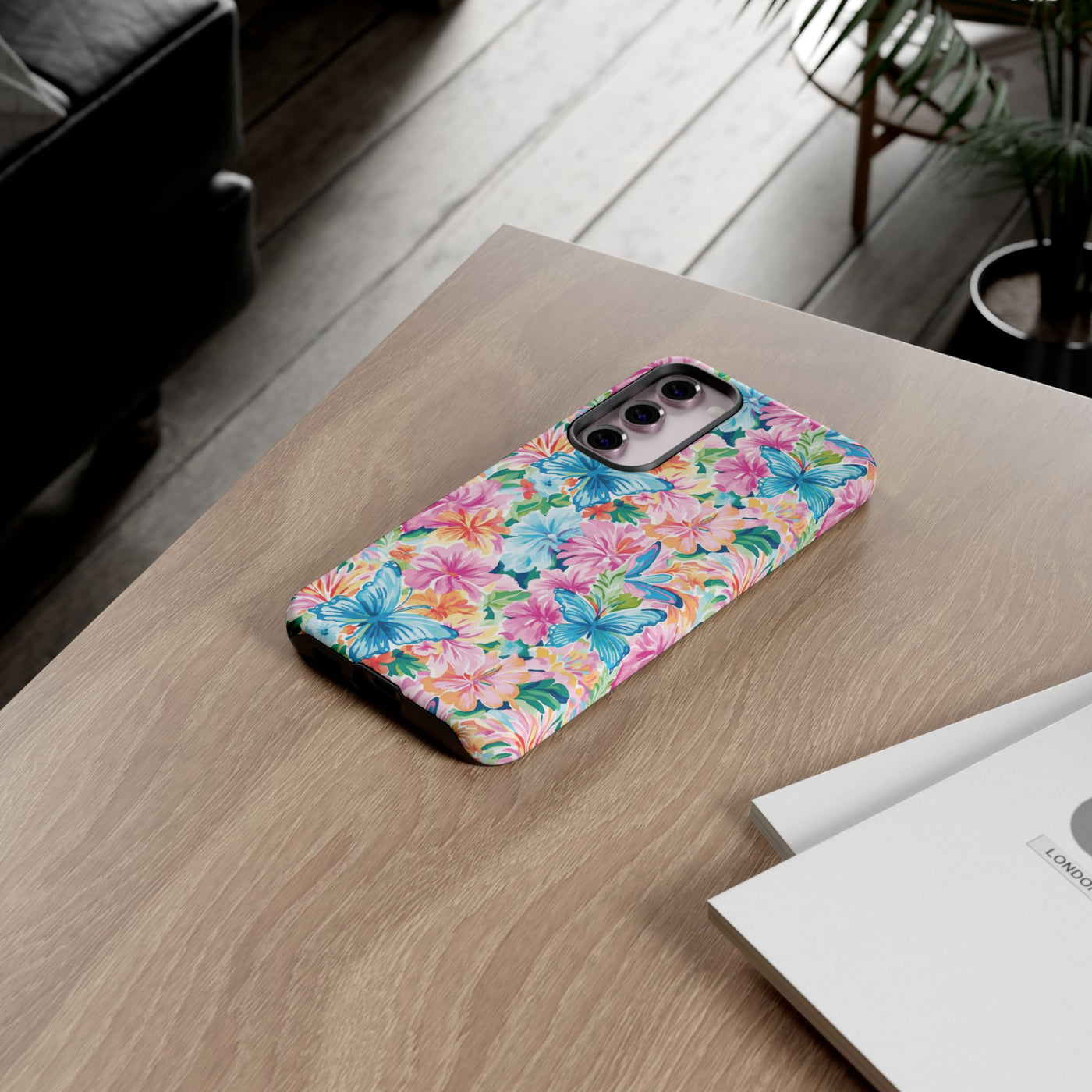 Premium Tough Butterflies Flowers Cute Phone Cases for Samsung S24, S23, S22, S21, S20, Plus and Ultra, Iphone 16 Pro Max,15, 14, 13, 12, 11, 10