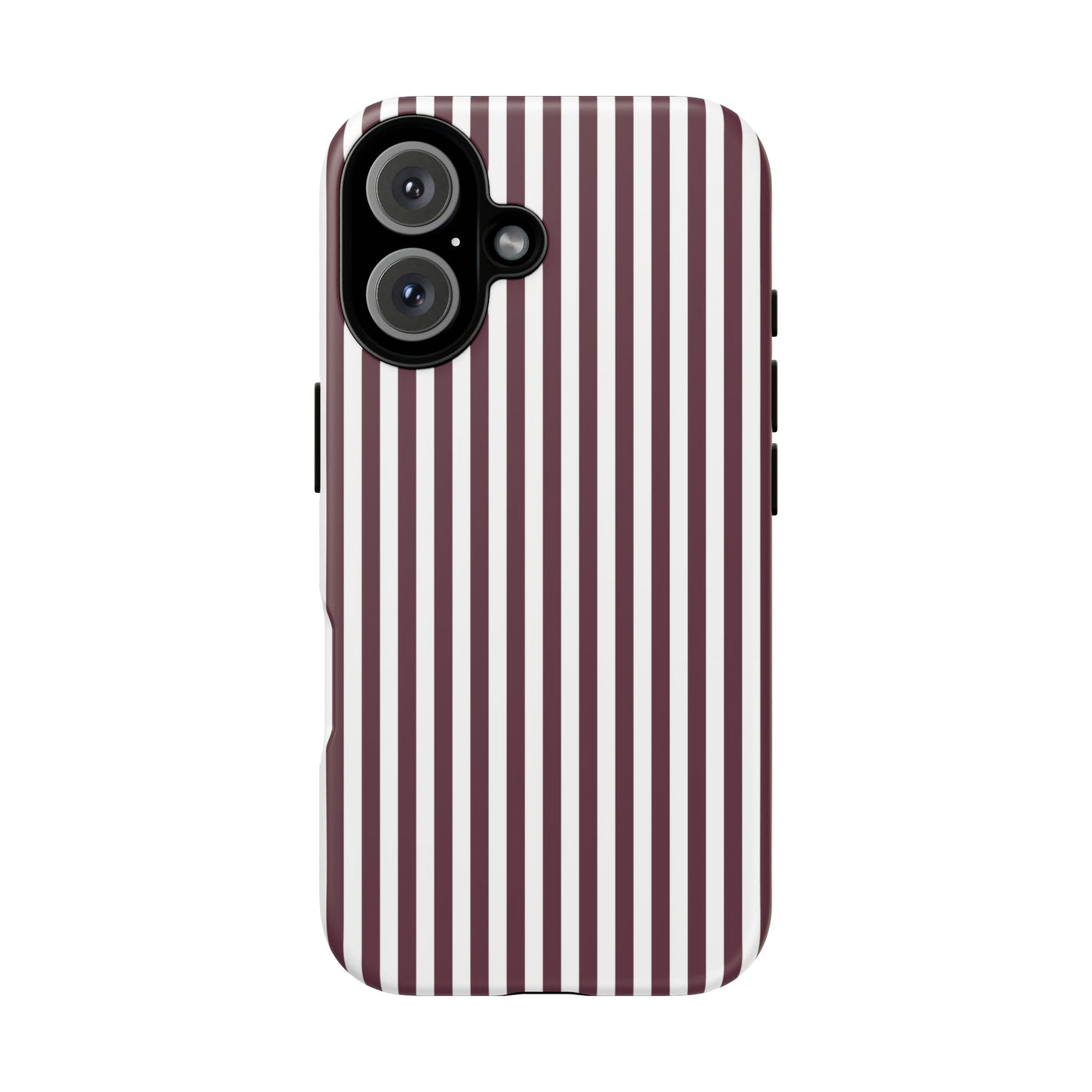 Tough Premium Burgundy Stripes Phone Case Gift for Her - For Apple iPhone 16 Pro Max 16e iPhone 15 Pro iPhone Iphone 14 Plus 13 Pro 12 SE XR - Studio40ParkLane