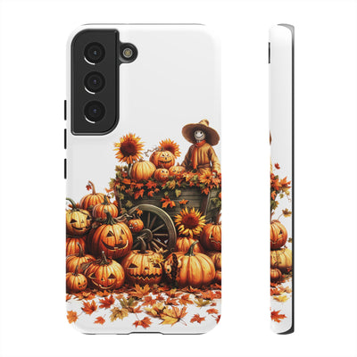 Impact Resistant, Fall Leaves Scarecrow, Cute Phone Cases for Samsung S24, S23, S22, S21, IPhone 15 pro Iphone 14 pro Iphone 13 IPhone 12 Iphone 11