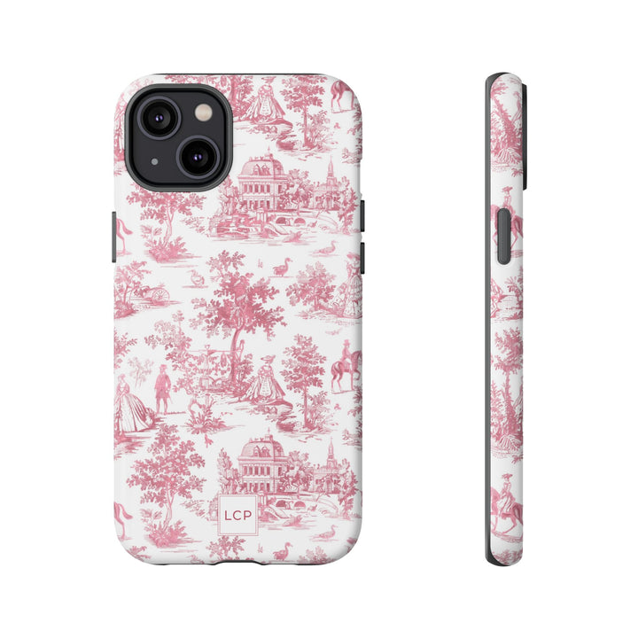 Personalized Custom French Toile Tough Cute Phone Case For Apple iPhone 18, 17, 16, 15 14, Pro Max, Samsung Galaxy S26, S25, S24 Plus Ultra