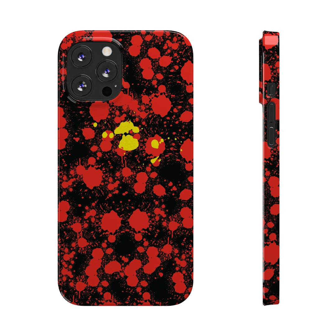 Slim Cute Phone Cases for Iphone - | iPhone 15 Case | iPhone 15 Pro Max Case, Iphone 14 Case, Iphone 14 Pro Max, Iphone 13, Red Yellow Paint Splash - Studio40ParkLane