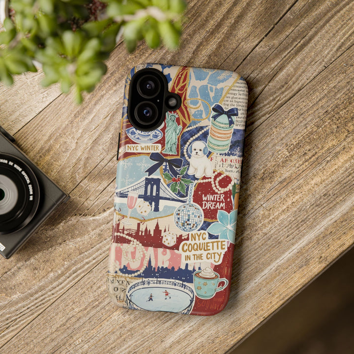 New York Winter Coquette Collage Tough Premium Phone Case - For iPhone 17 Pro Max iPhone 16 Pro iPhone 15 Iphone 14 Plus 13 Pro 12 11 10 XR