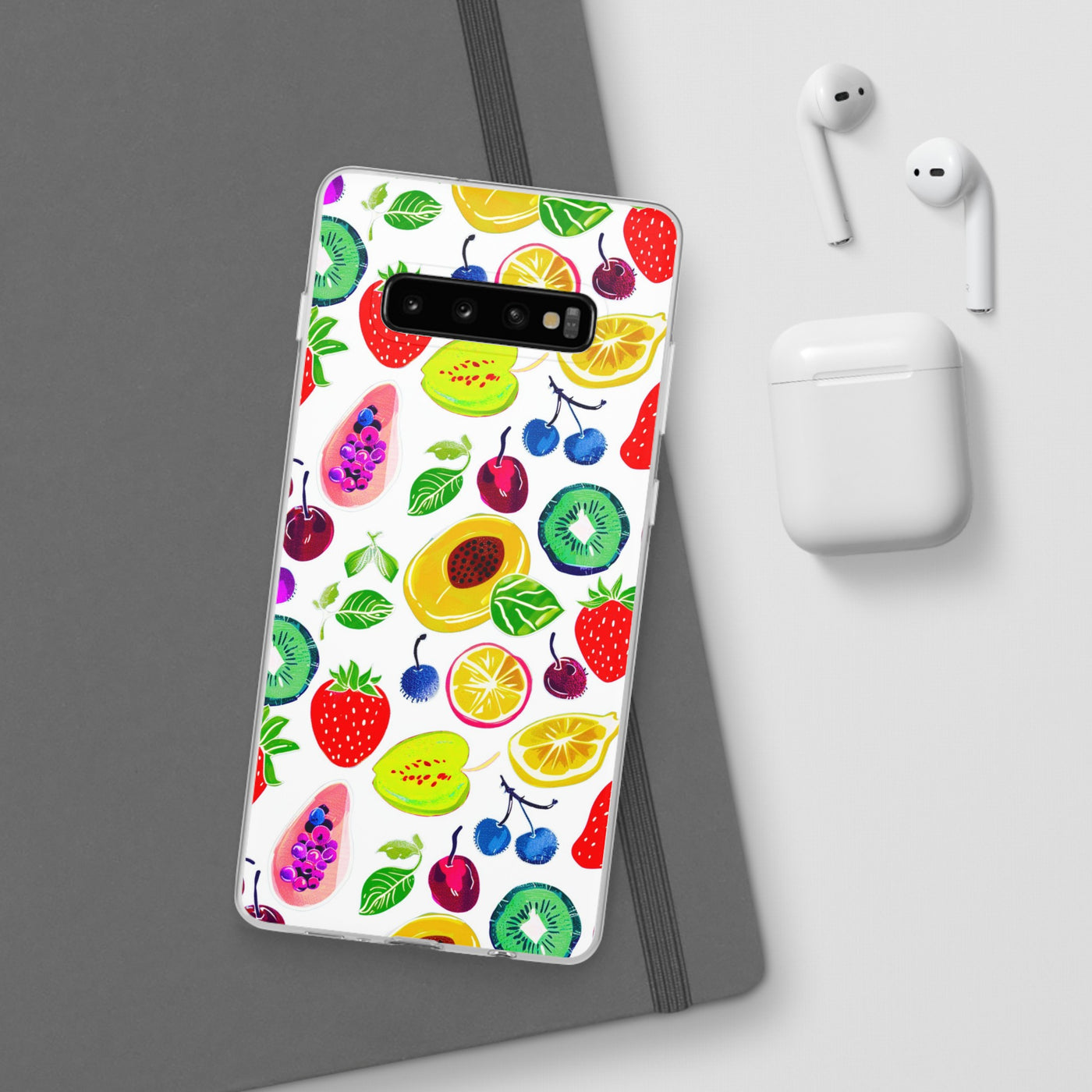 Cute Flexi Phone Cases, Summer Fruit Mix, Compatible with Samsung Galaxy S23, Samsung S22, Samsung S21, Samsung S20, Galaxy S20 Ultra