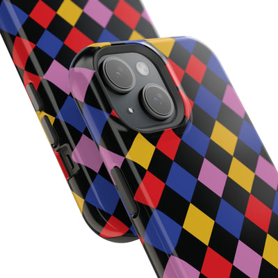 Aesthetic Colorful Checkerboard Tough Magsafe Phone Case - For iPhone 17 Pro Max iPhone 16 Pro iPhone 15 Iphone 14 Plus 13 Pro 12 11 Gift - Studio40ParkLane
