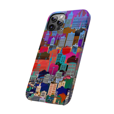 City Skyline Mosaic Slim Cute Phone Cases for Iphone | iPhone 15 Case | iPhone 15 Pro Max Case, Iphone 14, Iphone 14 Pro Max, Iphone 13, 12