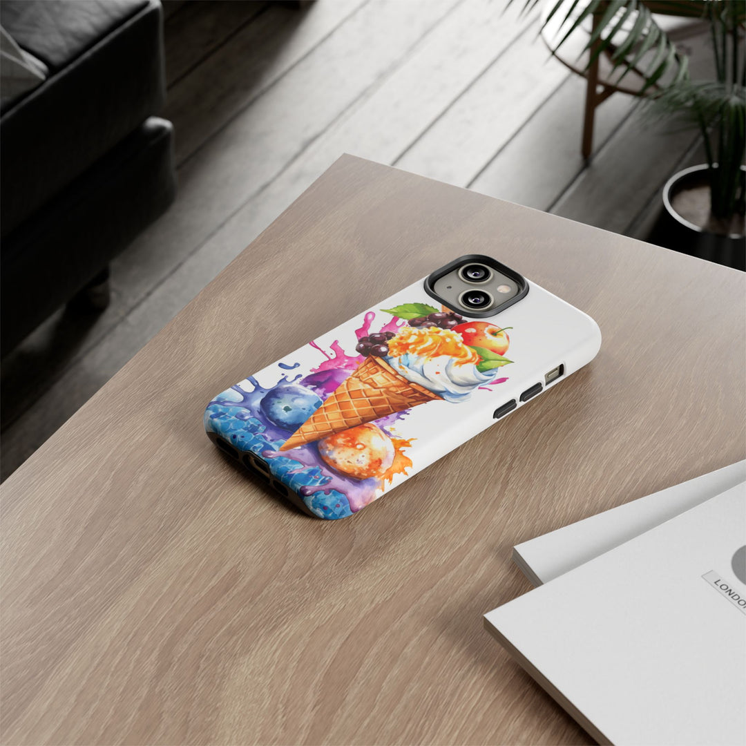 Impact Resistant, Summer Ice Cream Cone, Cute Phone Cases for Samsung S24, S23, S22, S21, IPhone 15 pro Iphone 14 pro Iphone 13 IPhone 12 Iphone 11 - Studio40ParkLane