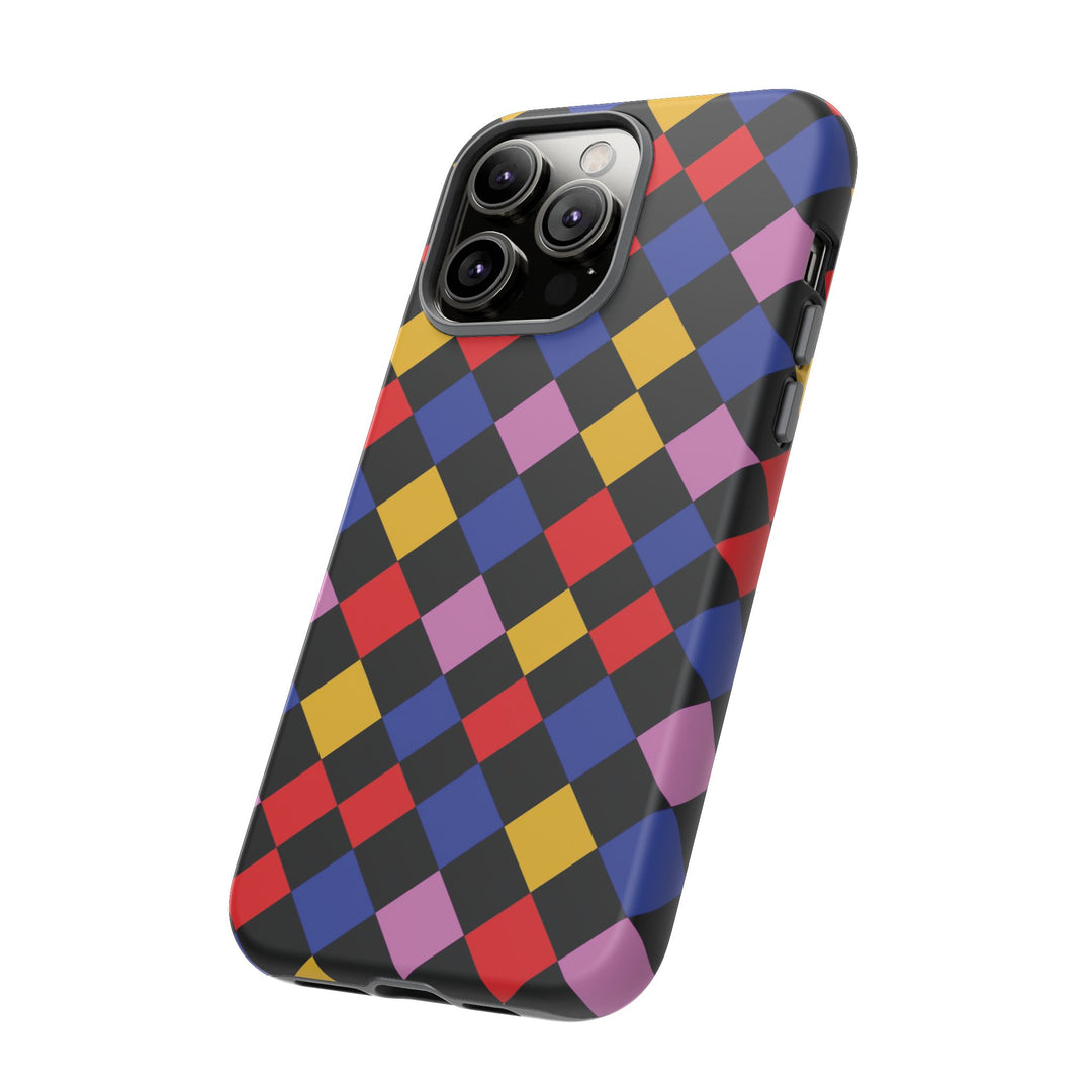 Aesthetic Tough Colorful Checkerboard Phone Case Premium - For iPhone 17 Pro Max iPhone 16 Pro iPhone 15 Iphone 14 Plus 13 Pro 12 11 10 XR - Studio40ParkLane