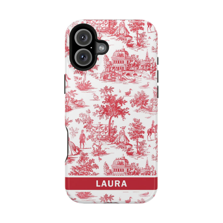 Magsafe French Toile Personalized Initial Custom Gift for Her Cute Phone Cases for Iphone 16 Pro Max | iPhone 15 Case | iPhone 15 Pro Max Case, Iphone 14, 13, 12, 11, 10, 8, 7 - Studio40ParkLane