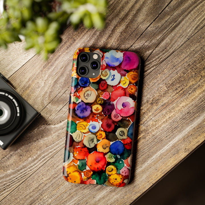 Slim Cute Phone Cases for Iphone | iPhone 15 Case | iPhone 15 Pro Max Case, Iphone 14, Iphone 14 Pro Max, Iphone 13, Colorful Buttons Abstract - Studio40ParkLane