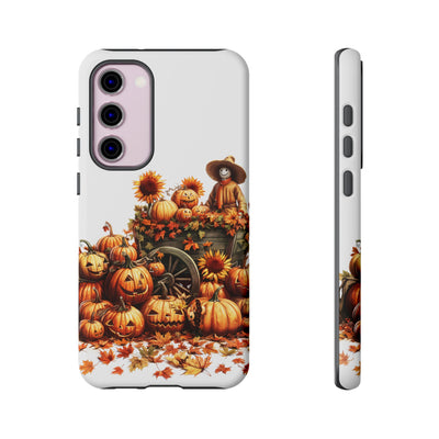 Impact Resistant, Fall Leaves Scarecrow, Cute Phone Cases for Samsung S24, S23, S22, S21, IPhone 15 pro Iphone 14 pro Iphone 13 IPhone 12 Iphone 11