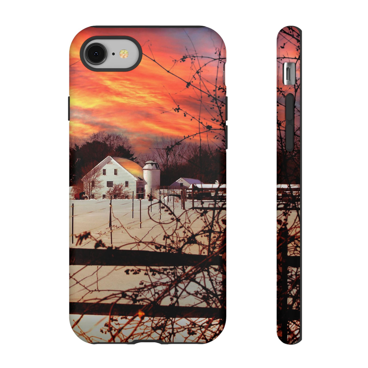 Impact Resistant, Winter Sunset Cute Phone Cases for Samsung S24, S23, S22, S21, IPhone 15 pro Iphone 14 pro Iphone 13 IPhone 12 Iphone 11