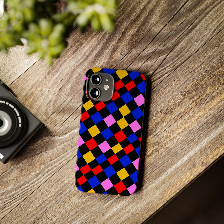 Slim Abstract Colorful Checkerboard Cute Phone Case for Iphone 17 - | iPhone 16 Pro Max Case | iPhone 15 Case Iphone 14 13 12 11 Gift for Her - Studio40ParkLane