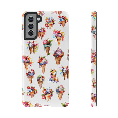 Impact Resistant, Summer Icecream, Cute Phone Cases for Samsung S24, S23, S22, S21, IPhone 15 pro, Iphone 14 pro, Iphone 13 IPhone 12, Iphone 11