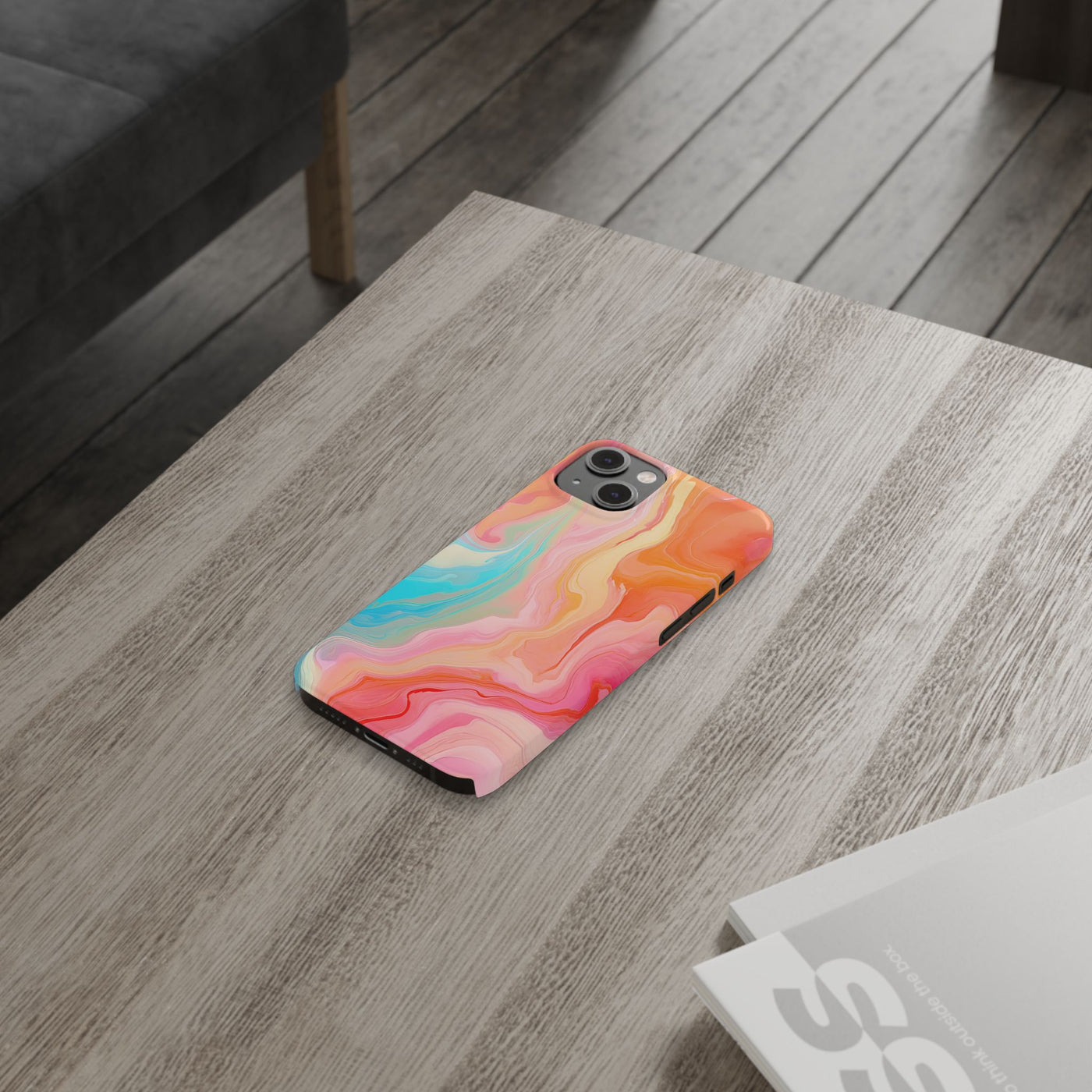 Slim Blue Pink Orange Marbled Cute Phone Cases for Iphone 16 Pro Max | iPhone 15 Case | iPhone 15 Pro Max Case, Iphone 14, Iphone 14 Pro Max, Iphone 13 12 11 8 7