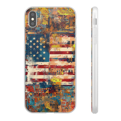 Cute Flexi Phone Cases, US Flag Abstract, Compatible with Samsung Galaxy S23, Samsung S22, Samsung S21, Samsung S20, Galaxy S20 Ultra