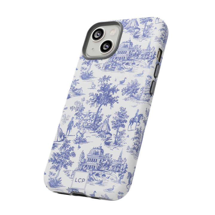 Personalized Custom French Toile Tough Cute Phone Case For Apple iPhone 18, 17, 16, 15 14, Pro Max, Samsung Galaxy S26, S25, S24 Plus Ultra