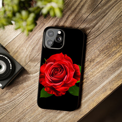 Slim Red Rose Flowers Gift for Her Cute Phone Cases for Iphone 16 Pro Max | iPhone 15 Case | iPhone 15 Pro Max Case, Iphone 14, Iphone 14 Pro Max, Iphone 13 12 11 8 7