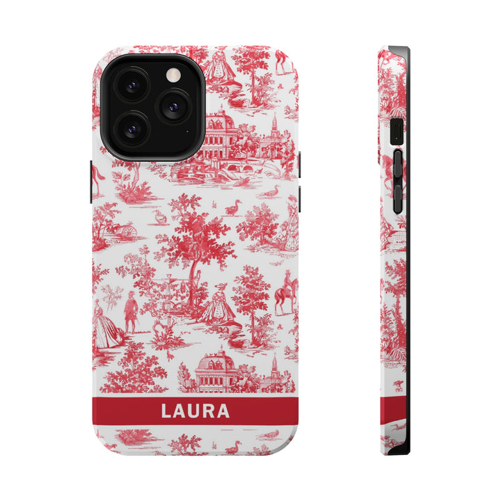 Magsafe French Toile Personalized Initial Custom Gift for Her Cute Phone Cases for Iphone 16 Pro Max | iPhone 15 Case | iPhone 15 Pro Max Case, Iphone 14, 13, 12, 11, 10, 8, 7 - Studio40ParkLane