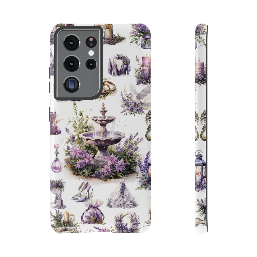 Impact Resistant, Lavender Wedding, Cute Phone Cases for Samsung S24, S23, S22, S21, IPhone 15 pro Iphone 14 pro Iphone 13 IPhone 12 Iphone 11 - Studio40ParkLane