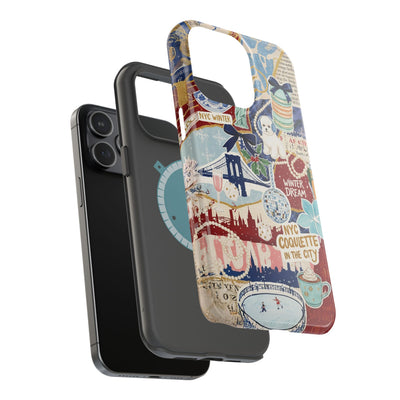 New York Winter Coquette Collage Tough Magsafe Cute Phone Cases for Iphone | iPhone 17 Pro Max Case, Iphone 16, Iphone 15 14 13 12 11 10 9