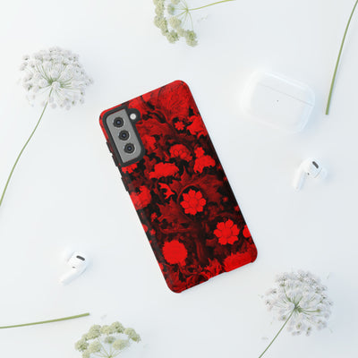 Cute Samsung Phone Case | Aesthetic Samsung Phone Case | Galaxy S23, S22, S21, S20 | Red Flowers, Protective Phone Case