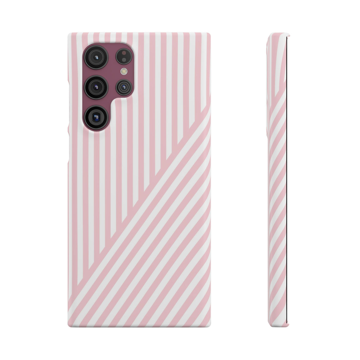 Aesthetic Sweet Pink Stripes Cute Phone Case Sleek Snap - For iPhone 17 Pro Max iPhone 16 Pro iPhone 15 Iphone 14 Plus 13 Pro 12 11 10 Gift