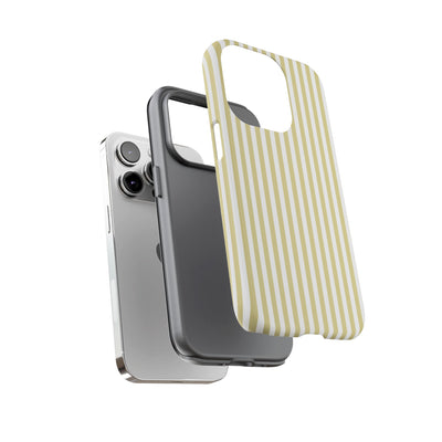 Tough Premium Soft Yellow Stripes Phone Case Gift for Her - For Apple iPhone 16 Pro Max 16e iPhone 15 Pro iPhone Iphone 14 Plus 13 Pro 12 SE XR - Studio40ParkLane