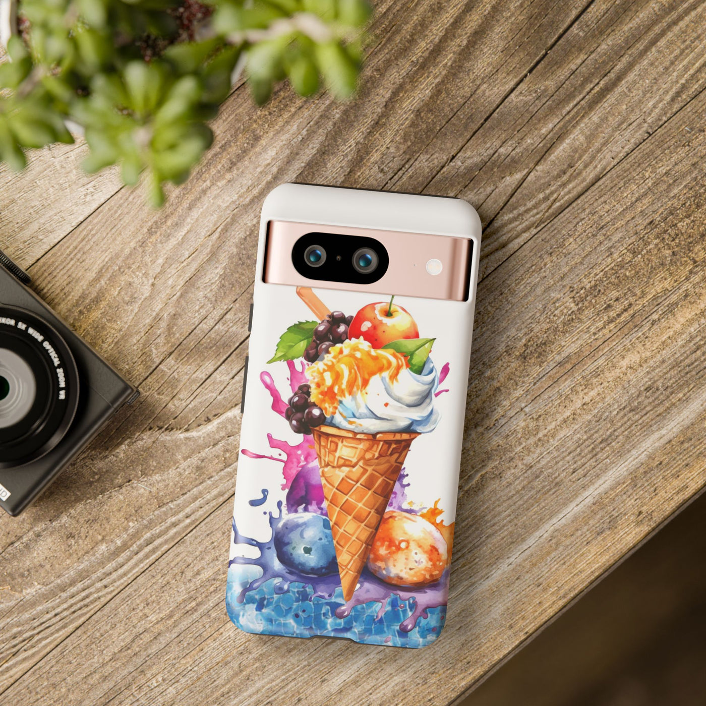 Impact Resistant, Summer Ice Cream Cone, Cute Phone Cases for Samsung S24, S23, S22, S21, IPhone 15 pro Iphone 14 pro Iphone 13 IPhone 12 Iphone 11