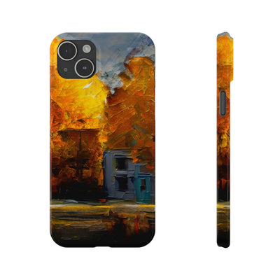 Slim Cute Phone Cases for Iphone - | iPhone 15 Case | iPhone 15 Pro Max Case, Iphone 14 Case, Iphone 14 Pro Max, Iphone 13, Fall Leaves Oil Paint Effect