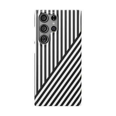 Aesthetic Black White Stripes Cute Phone Case Sleek Snap - For iPhone 17 Pro Max iPhone 16 Pro iPhone 15 Iphone 14 Plus 13 Pro 12 11 10 Gift - Studio40ParkLane