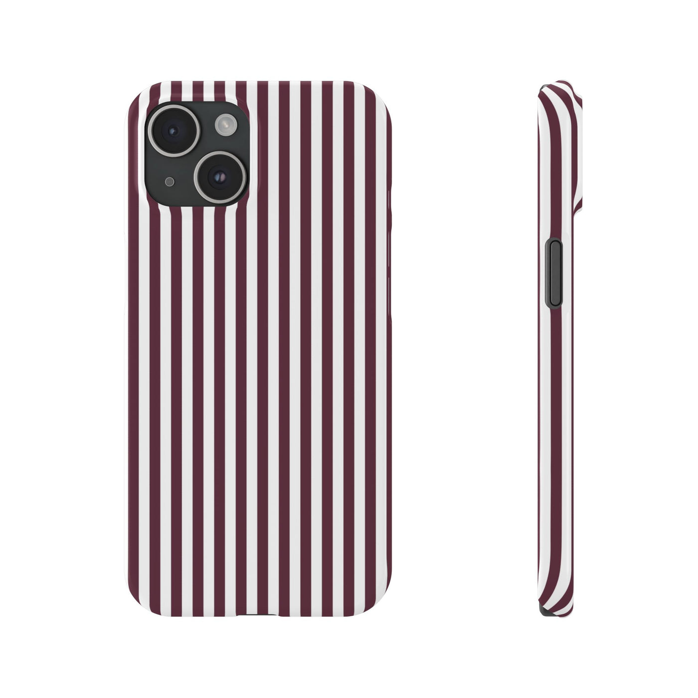 Slim Burgundy Wine Striped Cute Phone Case for Iphone 16 - | iPhone 15 Pro Max Case | iPhone 14 Case Iphone 13 12 11 10 9 8 7 Gift for Her - Studio40ParkLane