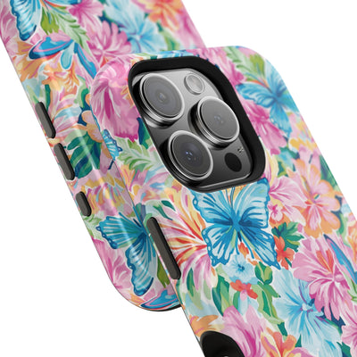 Butterflies Flowers Magsafe Cute Phone Case for Iphone Gift for Her, iPhone 16 Case iPhone 15 Pro Max Case, Iphone 14, Iphone 14 Pro Max, 13, 12