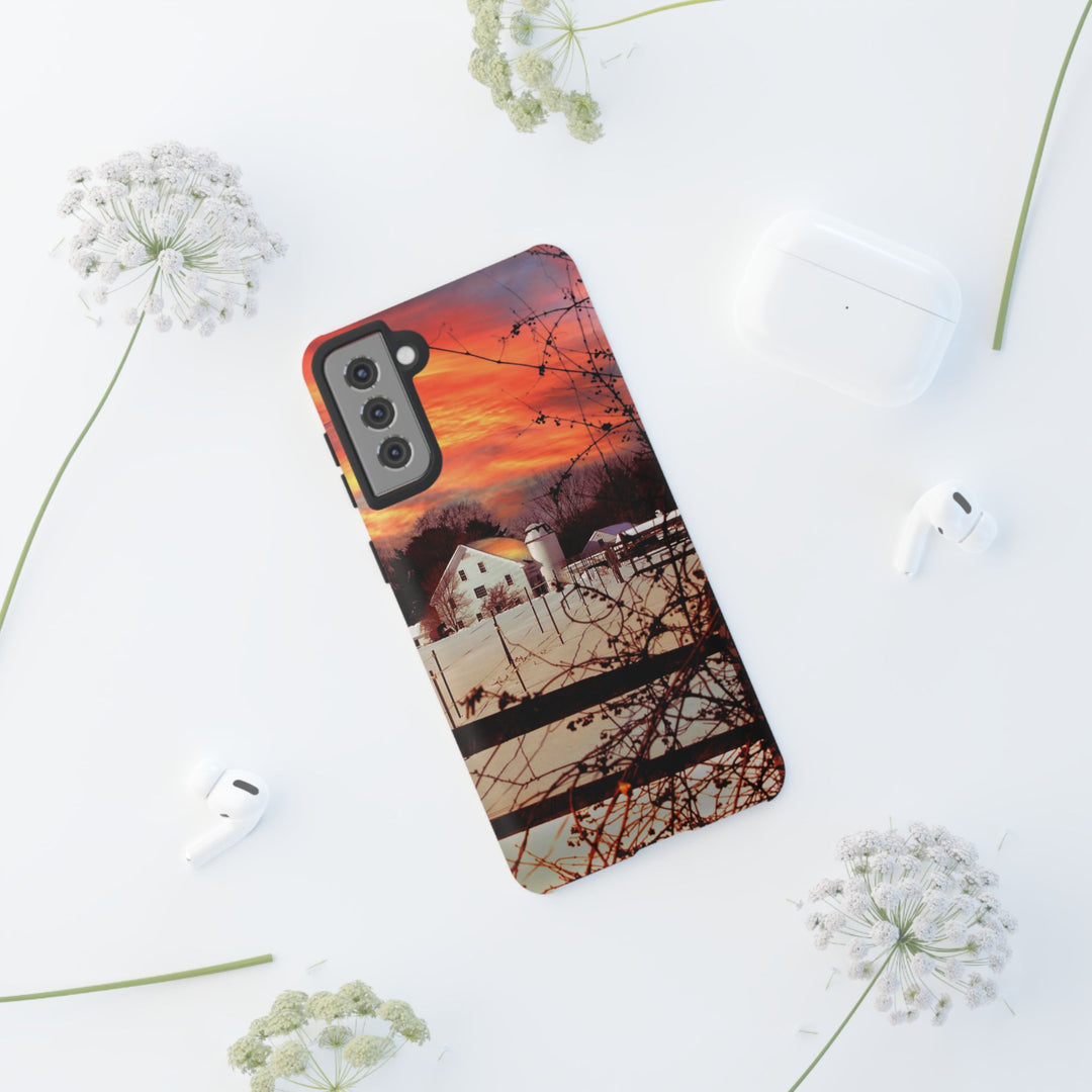 Impact Resistant, Winter Sunset Cute Phone Cases for Samsung S24, S23, S22, S21, IPhone 15 pro Iphone 14 pro Iphone 13 IPhone 12 Iphone 11 - Studio40ParkLane