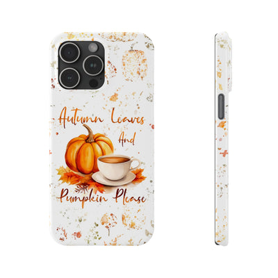 Slim Fall Leaves and Pumpkins Slim Cute Phone Cases for Iphone  | iPhone 15 Case | iPhone 15 Pro Max Case, Iphone 14, Iphone 14 Pro Max, Iphone 13