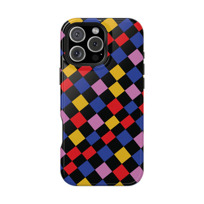 Aesthetic Colorful Checkerboard Tough Magsafe Phone Case - For iPhone 17 Pro Max iPhone 16 Pro iPhone 15 Iphone 14 Plus 13 Pro 12 11 Gift - Studio40ParkLane