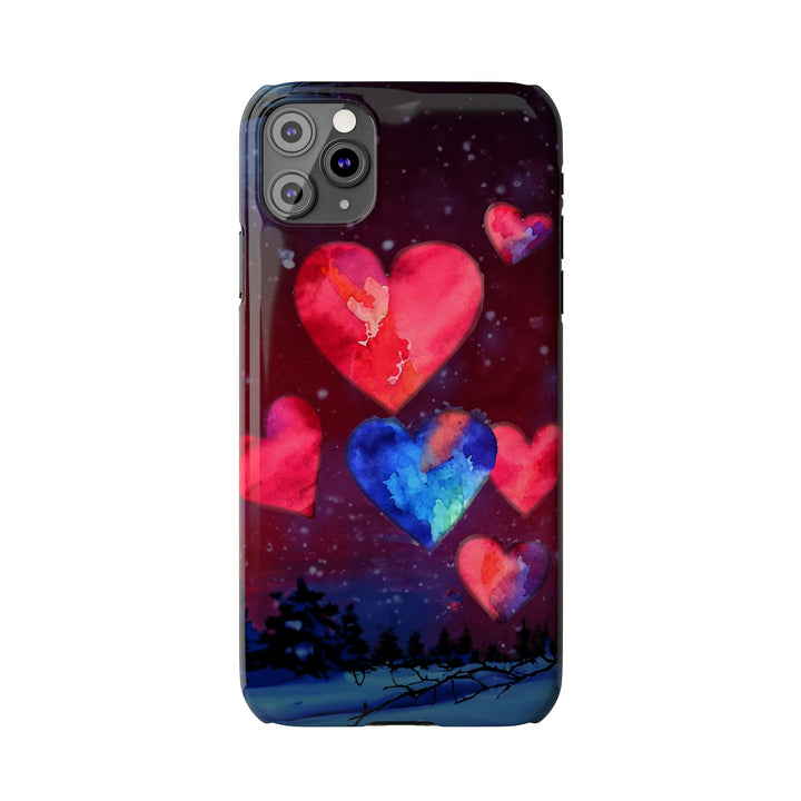 Slim Cute Phone Cases for Iphones - | iPhone 15 Case | iPhone 15 Pro Max Case, Iphone 14 Case, Iphone 14 Pro Max, Iphone 13, Night Sky Hearts Love - Studio40ParkLane